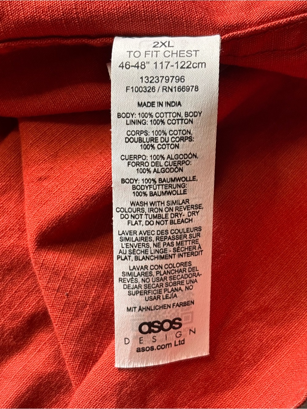 ASOS DESIGN Utility Mesh Panel Overshirt Red Orange Men’s 2XL #865 - Picture 5 of 9